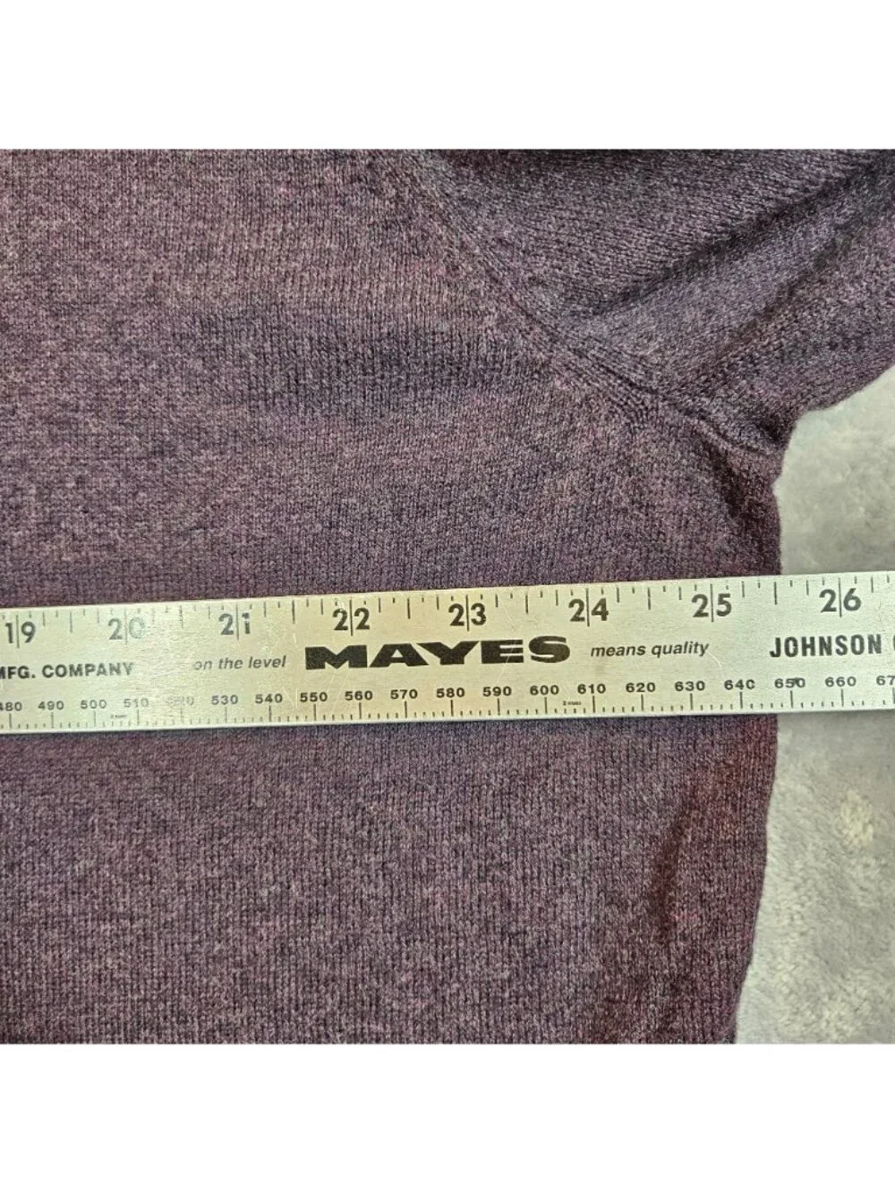 Eddie Bauer Mens Cotton Cashmere V-Neck Sweater XL Purple Long Sleeve Career